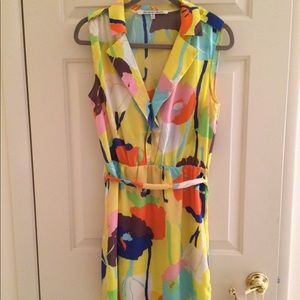 Bright floral print summer dress